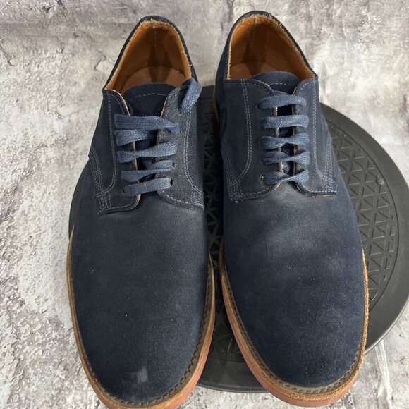 Walk Over Nubuck Suede Leather Shoes Mens Size US 10 M Navy Oxford Made in USA - Picture 3 of 7